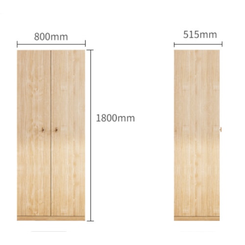 White stained oak veneer wardrobe top